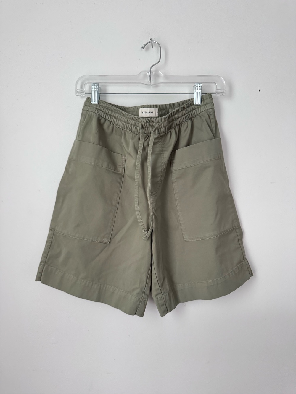 Everlane Olive Green Elastic Waist Utility Shorts